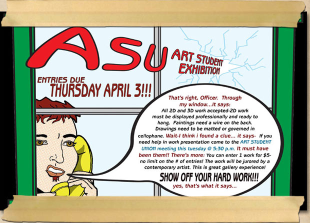 Art Student Union exhibit poster